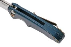 Medford Smooth Criminal S35VN, Satin Blade, Blue Handle, Bronze Hardware, Couteau De Poche -Optimal Couteaux Magasin MF 22 SC 05 07 medford