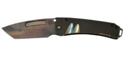 Medford Midi Marauder, S45VN Vulcan Tanto Blade, PVD Handle, Brushed Pen Flamed Grooves Scallops, Couteau De Poche