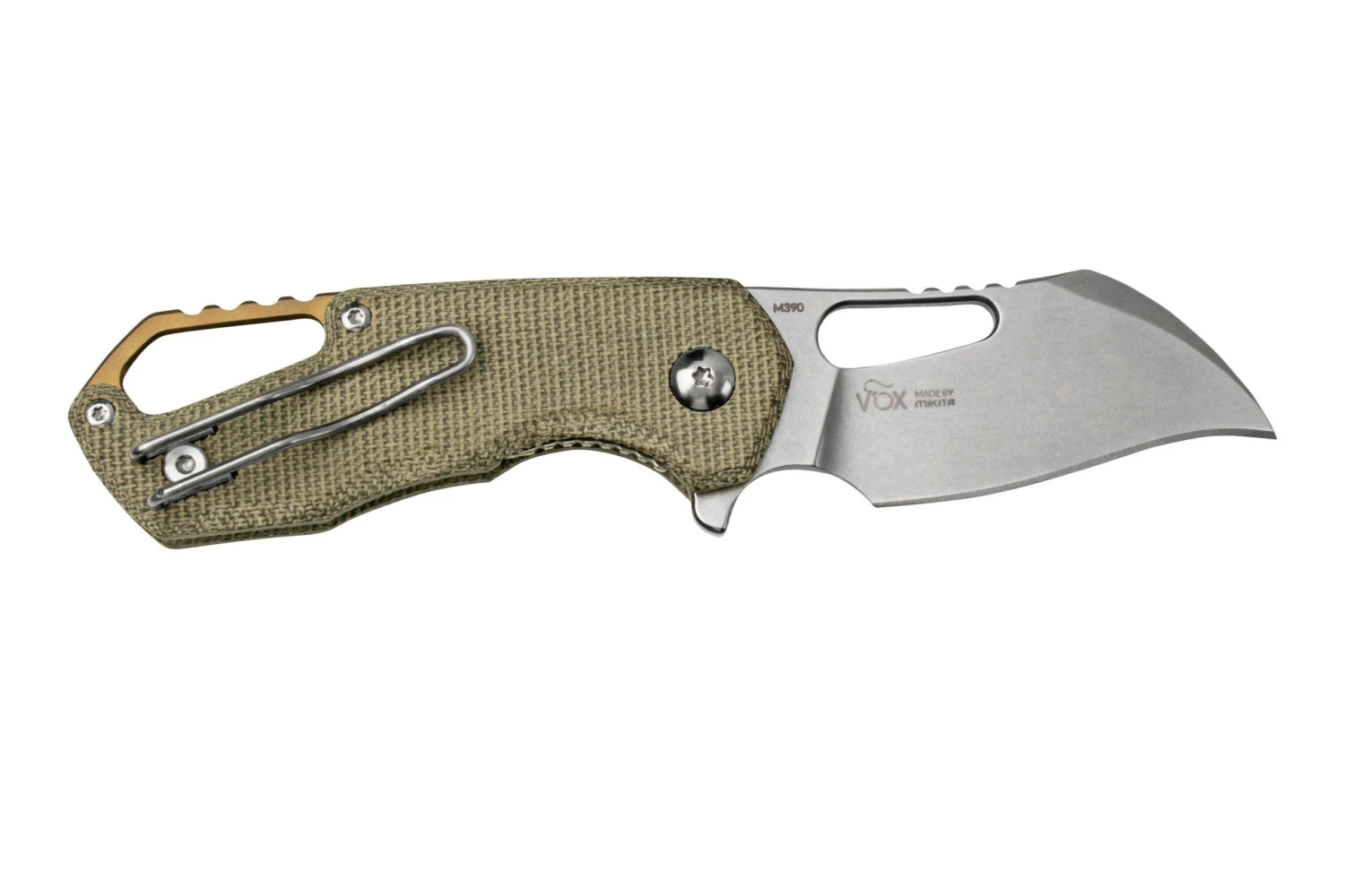 MKM Isonzo FX03M-1GC Hawkbill M390, Green Canvas Micarta Couteau De Poche, Jesper Voxnaes Design 2 MKM Isonzo FX03M-1GC Hawkbill M390, Green Canvas Micarta Couteau De Poche, Jesper Voxnaes Design – Image 2