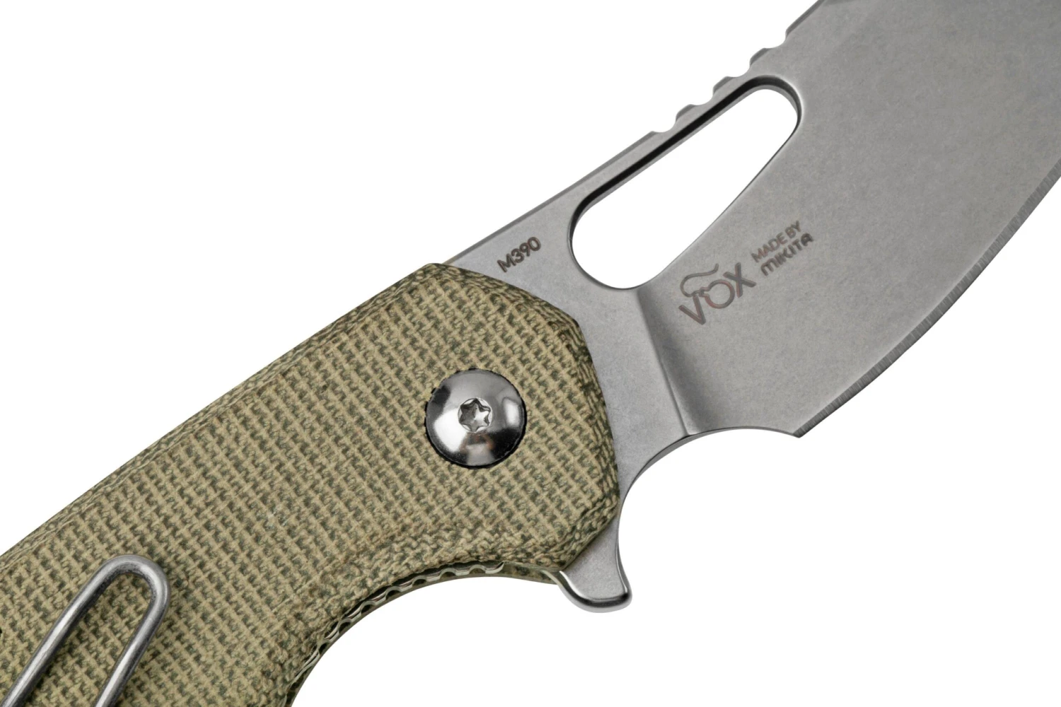 MKM Isonzo FX03M-1GC Hawkbill M390, Green Canvas Micarta Couteau De Poche, Jesper Voxnaes Design 5 MKM Isonzo FX03M-1GC Hawkbill M390, Green Canvas Micarta Couteau De Poche, Jesper Voxnaes Design – Image 5