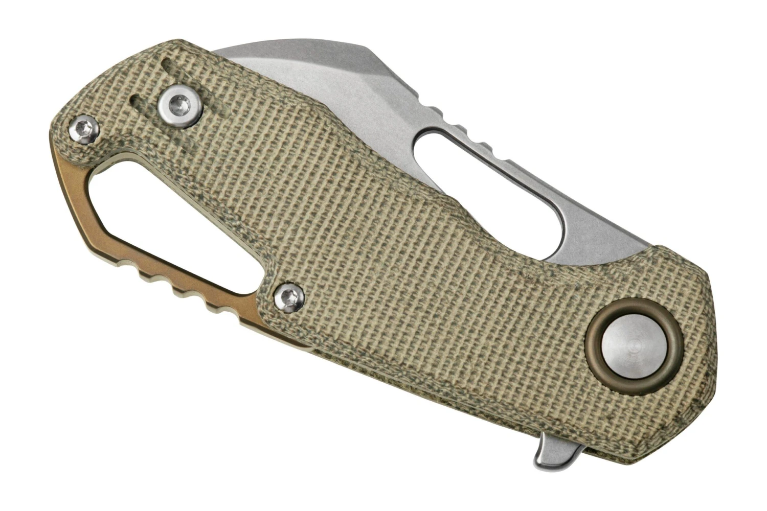 MKM Isonzo FX03M-1GC Hawkbill M390, Green Canvas Micarta Couteau De Poche, Jesper Voxnaes Design 6 MKM Isonzo FX03M-1GC Hawkbill M390, Green Canvas Micarta Couteau De Poche, Jesper Voxnaes Design – Image 6