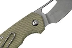 MKM Isonzo FX03M-2GC Cleaver M390, Green Canvas Micarta Couteau De Poche, Jesper Voxnaes Design -Optimal Couteaux Magasin MMK FX03M 2GC 05 mkm