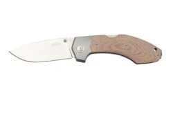 MKM Hero Stonewashed, Natural Canvas Micarta, Titanium Bolsters, Couteau De Poche