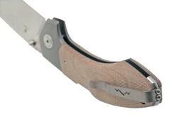 MKM Hero Stonewashed, Natural Canvas Micarta, Titanium Bolsters, Couteau De Poche -Optimal Couteaux Magasin MMK HR NCT 04 mkm