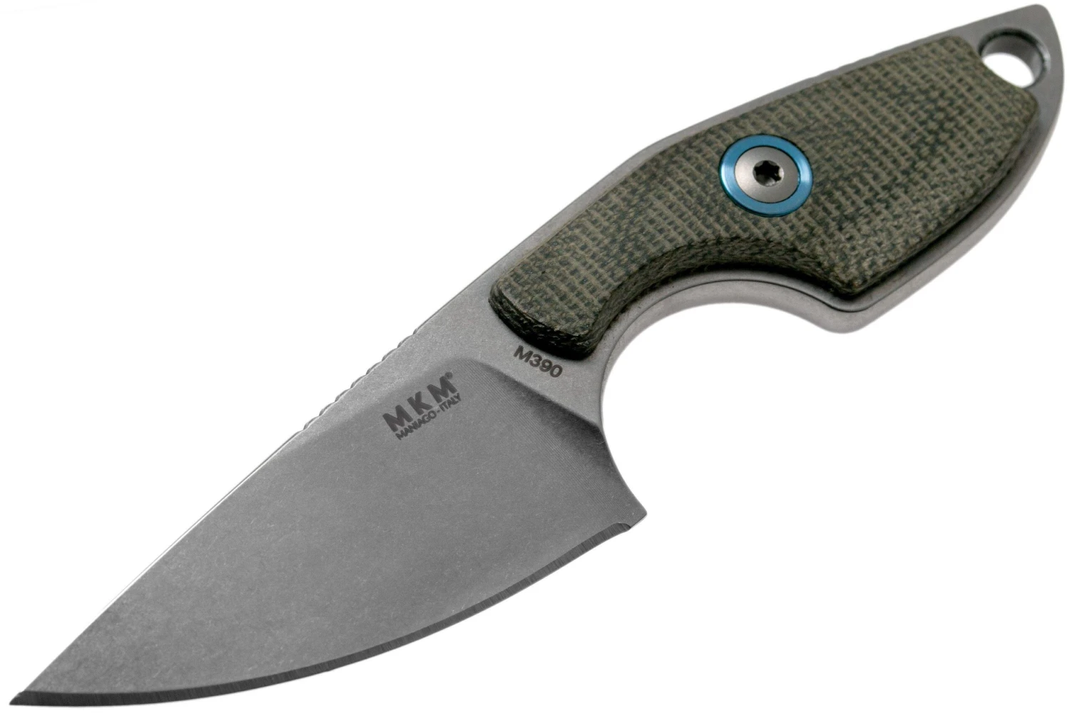 MKM Mikro 1 Drop, Stonewashed Green Canvas Micarta Couteau De Cou, Jesper Voxnaes Design 3 MKM Mikro 1 Drop, Stonewashed Green Canvas Micarta Couteau De Cou, Jesper Voxnaes Design – Image 3