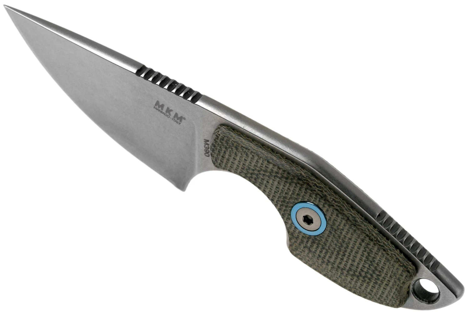 MKM Mikro 1 Drop, Stonewashed Green Canvas Micarta Couteau De Cou, Jesper Voxnaes Design 4 MKM Mikro 1 Drop, Stonewashed Green Canvas Micarta Couteau De Cou, Jesper Voxnaes Design – Image 4