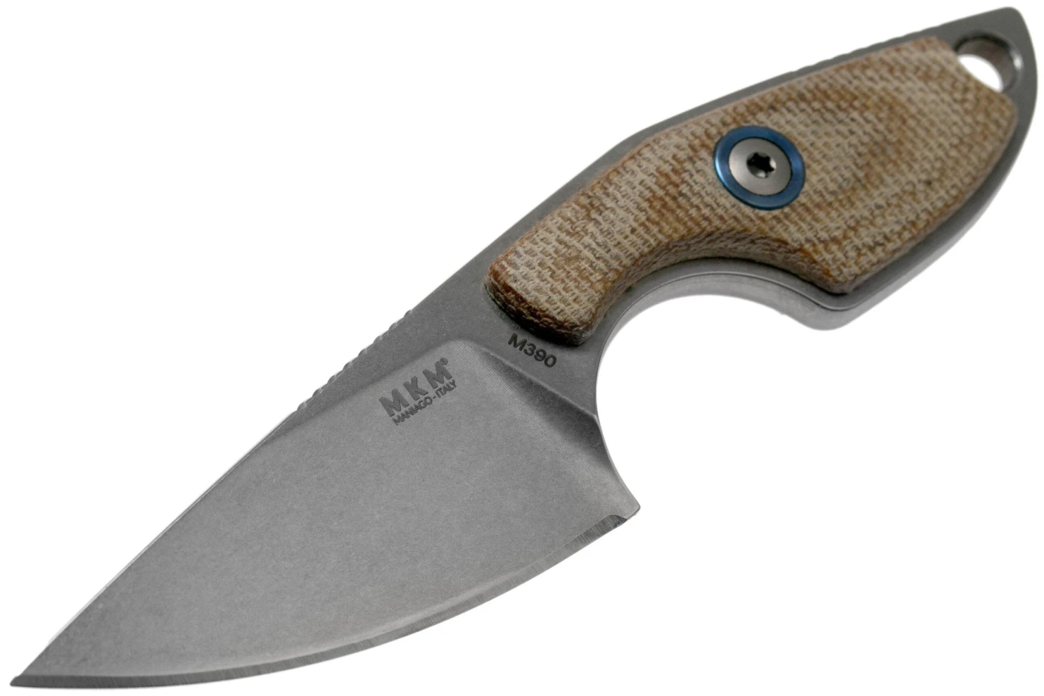 MKM Mikro 1 Drop, Stonewashed Natural Canvas Micarta Couteau De Cou, Jesper Voxnaes Design 3 MKM Mikro 1 Drop, Stonewashed Natural Canvas Micarta Couteau De Cou, Jesper Voxnaes Design – Image 3
