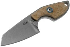 MKM Mikro 2 Wharncliffe, Stonewashed Natural Canvas Micarta Couteau De Cou, Jesper Voxnaes Design -Optimal Couteaux Magasin MMK MR02 NC 03 mkm knives