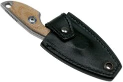 MKM Mikro 2 Wharncliffe, Stonewashed Natural Canvas Micarta Couteau De Cou, Jesper Voxnaes Design -Optimal Couteaux Magasin MMK MR02 NC 06 mkm knives