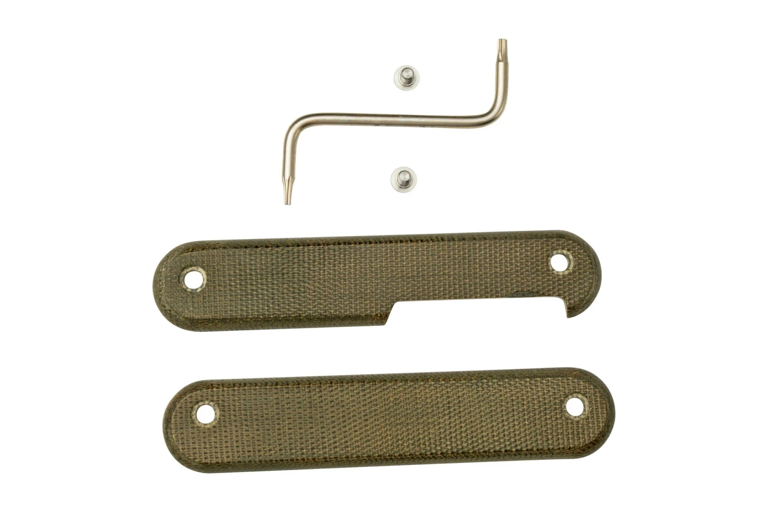 MKM Malga 6 Green Canvas Micarta Plaquettes De Manche 3 MKM Malga 6 Green Canvas Micarta Plaquettes De Manche – Image 3