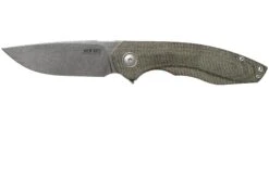 MKM Timavo VP02-GC Green Canvas Micarta Stonewash Couteau De Poche, Voxnaes Design