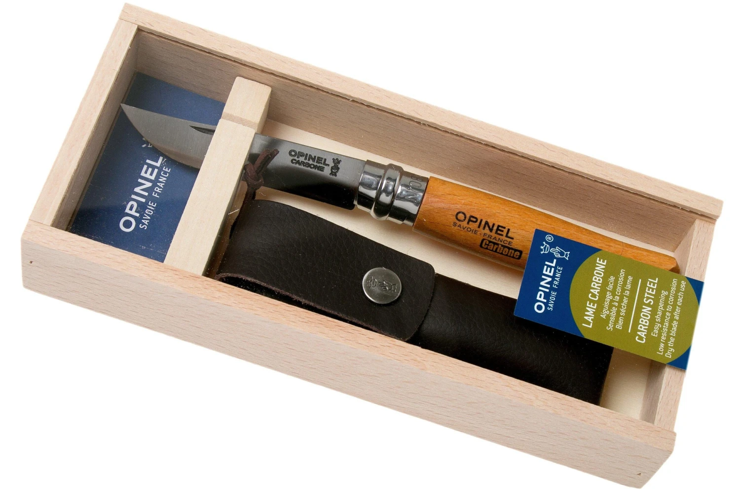 Opinel Couteau De Poche No.8 Gamme De Luxe Avec étui En Cuir, Acier Carbone 9 Opinel Couteau De Poche No.8 Gamme De Luxe Avec étui En Cuir, Acier Carbone – Image 9