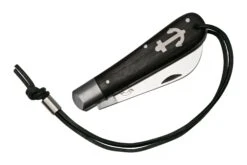 Otter Anchor Knife 172 LB Large Carbon, Smoked Oak, Stainless Anchor, Leather Strap, Couteau De Poche -Optimal Couteaux Magasin OR172LB 04 otter