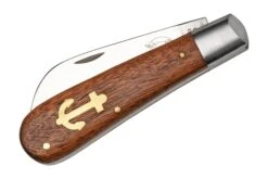 Otter Anchor Knife 173 R Large Stainless, Sapeli, Brass Anchor, Couteau De Poche -Optimal Couteaux Magasin OR173R 04 otter