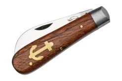 Otter Anchor Knife 174 Small Carbon, Sapeli, Brass Anchor, Couteau De Poche -Optimal Couteaux Magasin OR174 04 otter