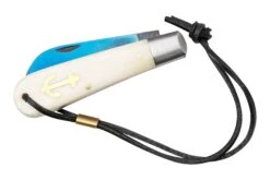 Otter Anchor Knife SET 173 KN Large Blued Carbon, Bone, Brass Anchor, Leather Strap Couteau De Poche -Optimal Couteaux Magasin ORSET173KN 07 otter