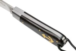 Otter Anchor Knife SET 173 Large Stainless, Grenadilla, Brass Anchor, Leather Strap Couteau De Poche -Optimal Couteaux Magasin ORSET173 06 otter