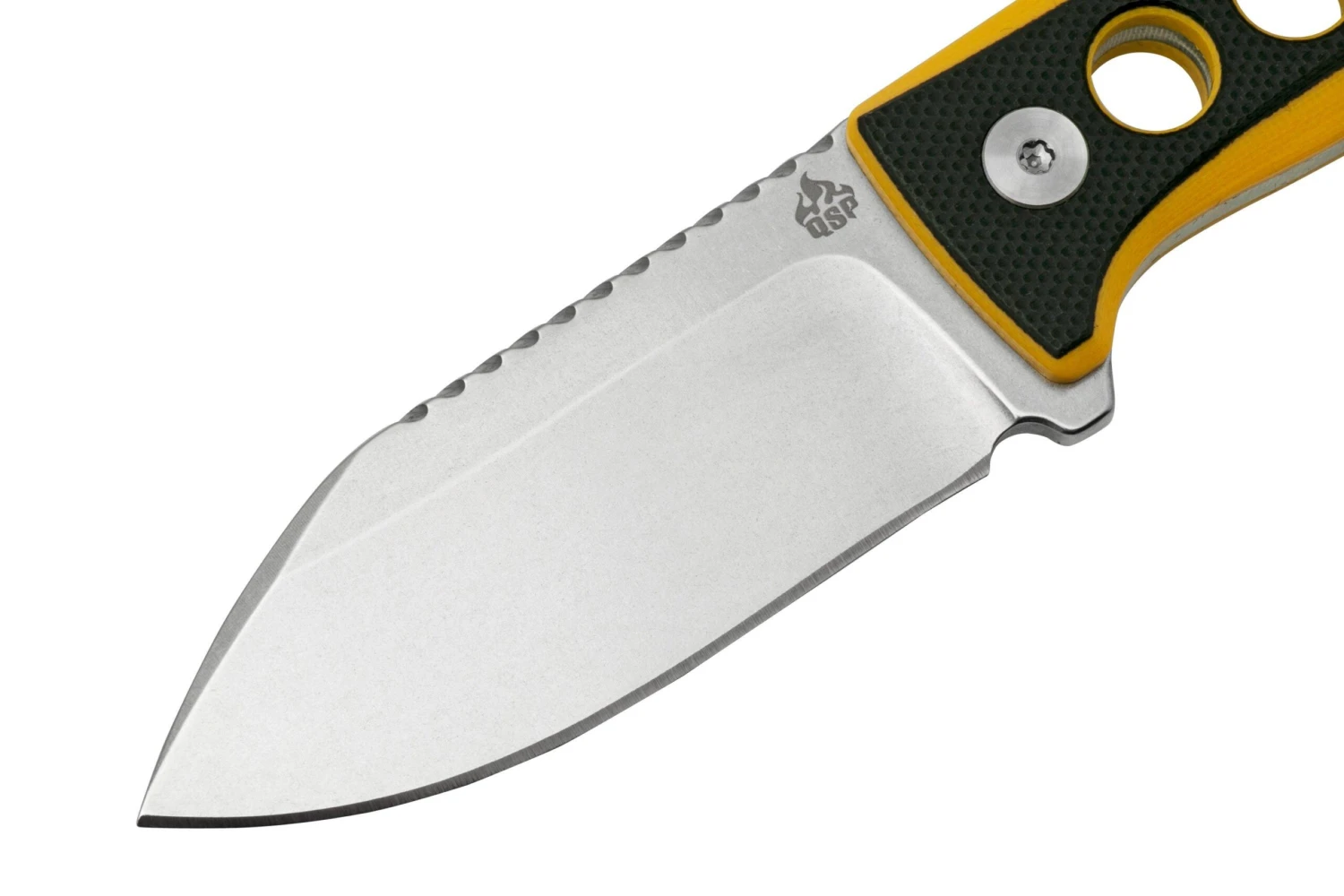 QSP Knife Canary QS141-A1 Stonewashed, Black Yellow G10, Couteau De Cou 3 QSP Knife Canary QS141-A1 Stonewashed, Black Yellow G10, Couteau De Cou – Image 3