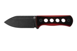 QSP Knife Canary QS141-B2 Blackwashed, Black Red G10, Couteau De Cou