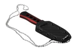 QSP Knife Canary QS141-B2 Blackwashed, Black Red G10, Couteau De Cou -Optimal Couteaux Magasin QS141 B2 06 qsp