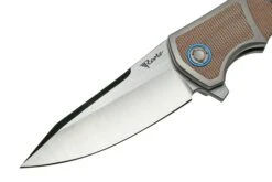 Reate Mini Crossroads M390, Brown Micarta MCR-BRM Couteau De Poche, Kirby Lambert Design -Optimal Couteaux Magasin RT MCR BRM 03 reate