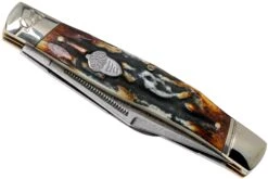 Rough Ryder Stockman Cinnamon Stag RR2160 Damascus Slipjoint Couteau De Poche -Optimal Couteaux Magasin RY2160 04 rough ryder