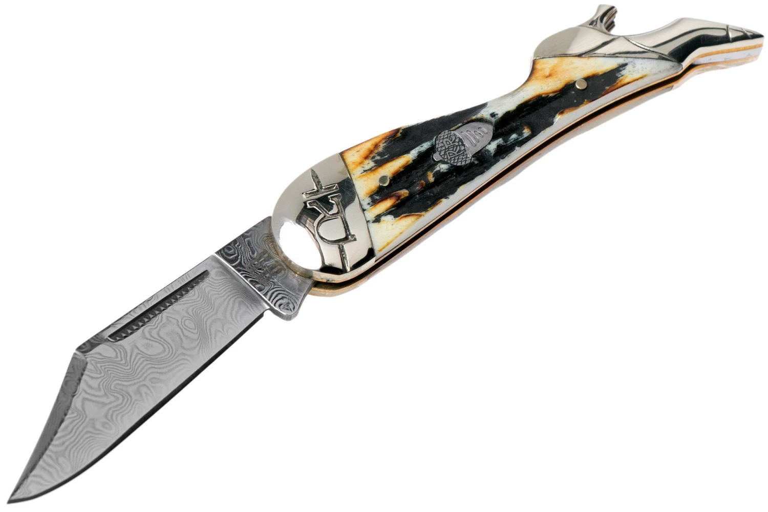 Rough Ryder Lady Leg Knife Cinnamon Stag RR2162 Damascus Slipjoint Couteau De Poche 3 Rough Ryder Lady Leg Knife Cinnamon Stag RR2162 Damascus Slipjoint Couteau De Poche – Image 3