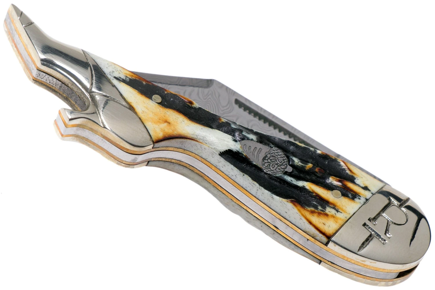 Rough Ryder Lady Leg Knife Cinnamon Stag RR2162 Damascus Slipjoint Couteau De Poche 4 Rough Ryder Lady Leg Knife Cinnamon Stag RR2162 Damascus Slipjoint Couteau De Poche – Image 4