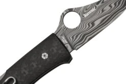 Spyderco SpyOpera C255CFPD Carbon Fiber, Damasteel, Sprint Run, Couteau De Poche -Optimal Couteaux Magasin SPC255CFPD 05 spyderco