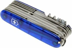 Victorinox Swisschamp Transparent Bleu 1.6795.T2 Couteau Suisse -Optimal Couteaux Magasin VT1 6795 T2 08 victorinox swisschamp 33 blauw transparant vt1 6795 t2 d8