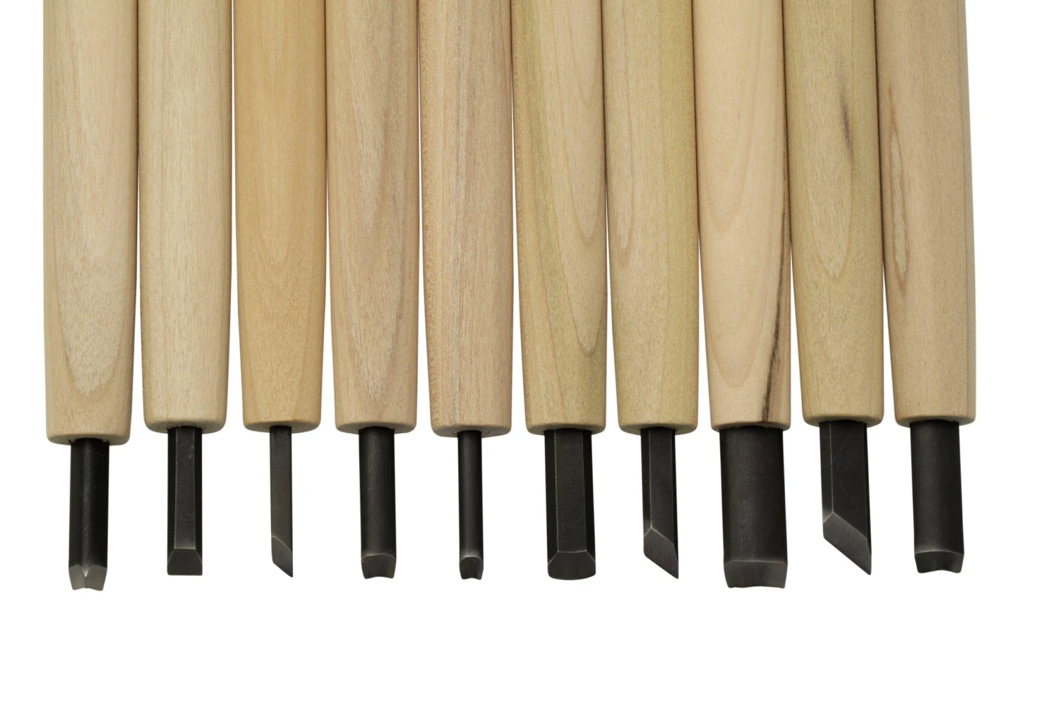 Yoshiharu W-10 Mitomoto Couteaux à Bois Japonais, Set De 10 Avec étui En Tissu 3 Yoshiharu W-10 Mitomoto Couteaux à Bois Japonais, Set De 10 Avec étui En Tissu – Image 3